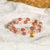 Strawberry Quartz Bamboo Bracelet | Your Quiet Daily Anchor for Gentle Presence – view 5