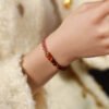 Rosy Soft Pink Strawberry Quartz Koi Bracelet – view 5