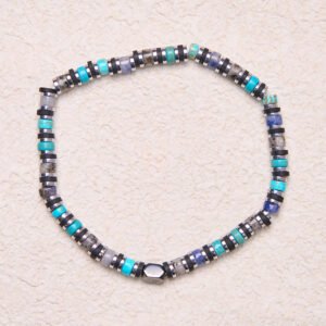 Peaceful Awareness, Worn Daily. Turquoise and Hematite Bracelet