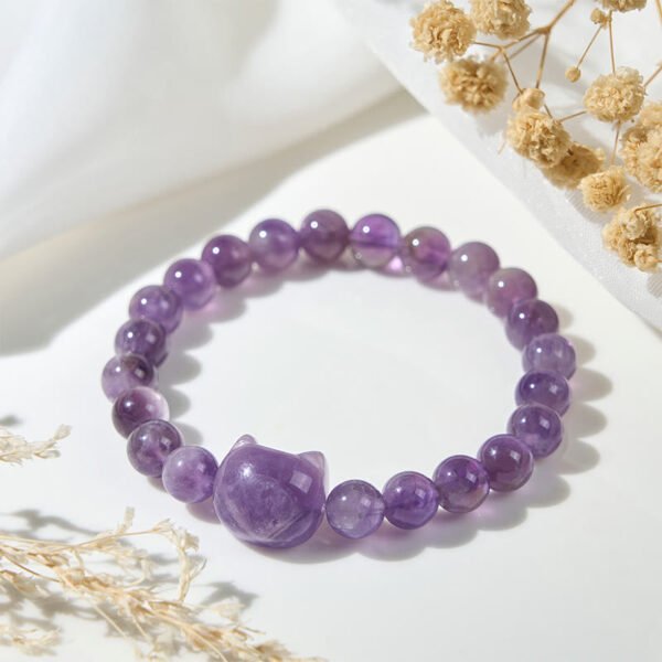 Quiet Calm, Worn Daily. Amethyst Cat Charm – view 5