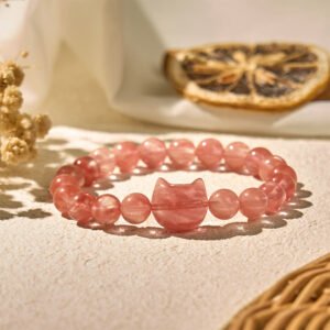 Twilight Calm with Red Agate Cat Charm