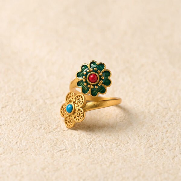 Twilight Calm with Turquoise and Copper Ring – view 4