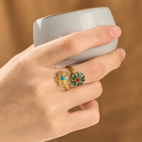 Twilight Calm with Turquoise and Copper Ring – view 2