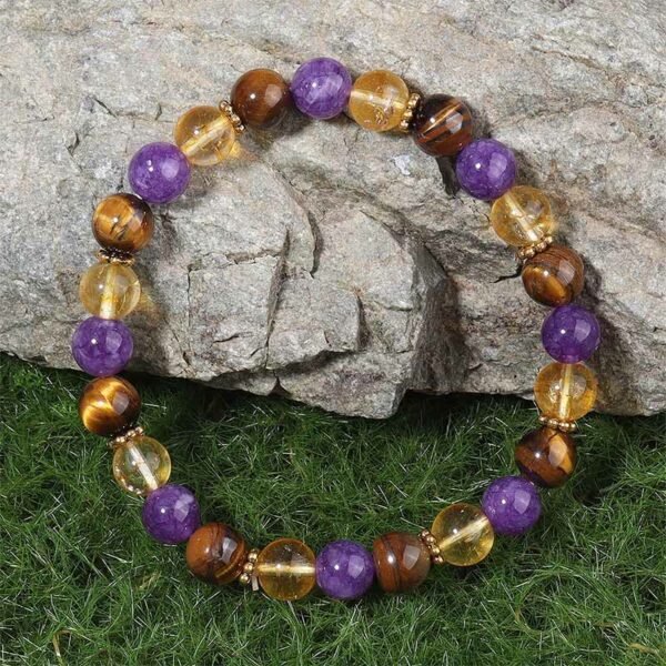 Tiger's Eye and Amethyst Bracelet – view 4
