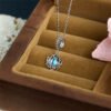 Soft Reflection — Moonstone Lotus and Silver Necklace – view 4