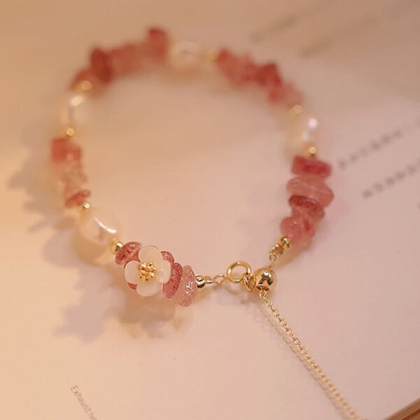 Strawberry Quartz Flower Bracelet – view 5