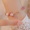 Strawberry Quartz Flower Bracelet – view 4