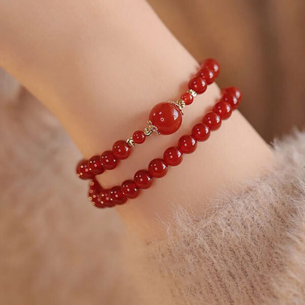 Twilight Calm with Double Wrap Red Agate Bracelet – view 5