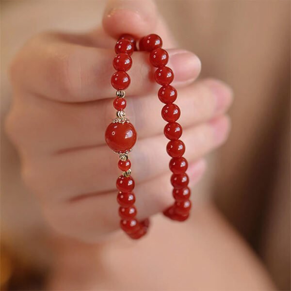 Twilight Calm with Double Wrap Red Agate Bracelet