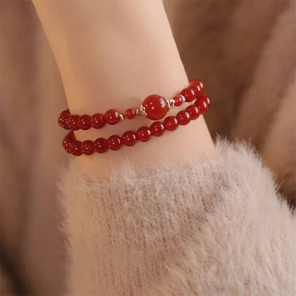 Twilight Calm with Double Wrap Red Agate Bracelet – view 6
