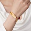 Smooth Purple Amethyst and Cinnabar Bracelet – view 2