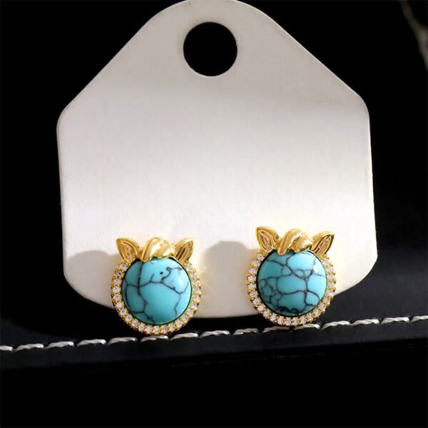Through the Workday — Turquoise and Copper Earrings – view 5