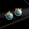 Through the Workday — Turquoise and Copper Earrings – view 3