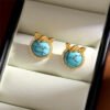 Through the Workday — Turquoise and Copper Earrings – view 4