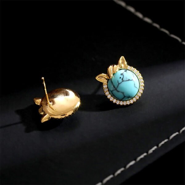 Through the Workday — Turquoise and Copper Earrings – view 6