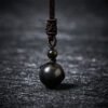 Tiger's Eye and Black Obsidian Bead Necklace – view 8