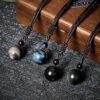 Tiger's Eye and Black Obsidian Bead Necklace