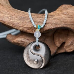 Through the Workday — Black Obsidian Yin Yang Necklace