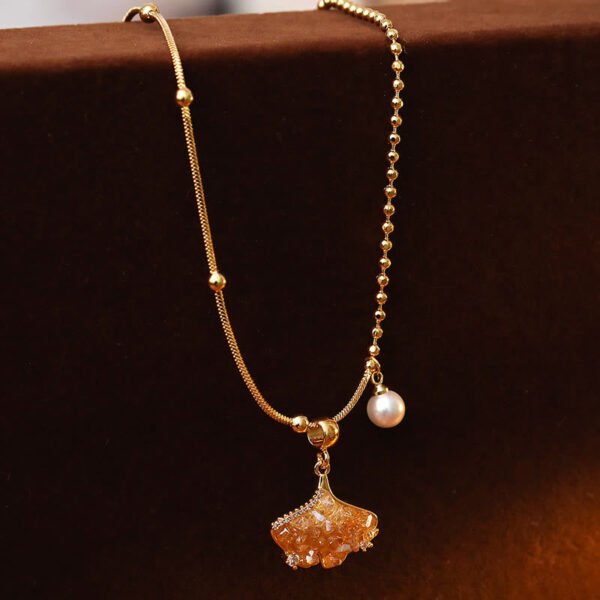 Citrine and Pearl Necklace
