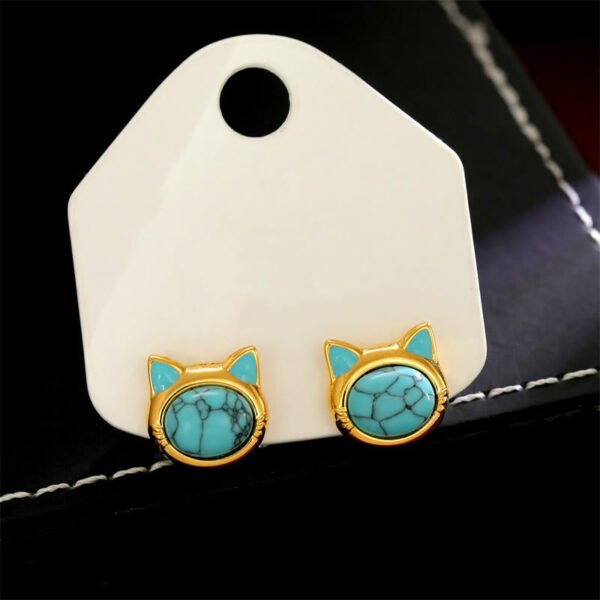 Tiger's Eye Cat Charm Earrings | Your Quiet Daily Anchor for Steady Focus – view 4