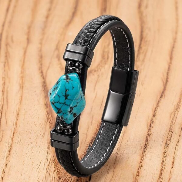Turquoise Leather Bracelet – view 2