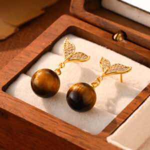 Round Bead Tiger's Eye Earrings | Your Quiet Daily Anchor for Steady Focus