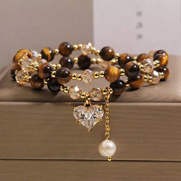 Steady Focus, Worn Daily. Tiger's Eye Heart Bracelet – view 7