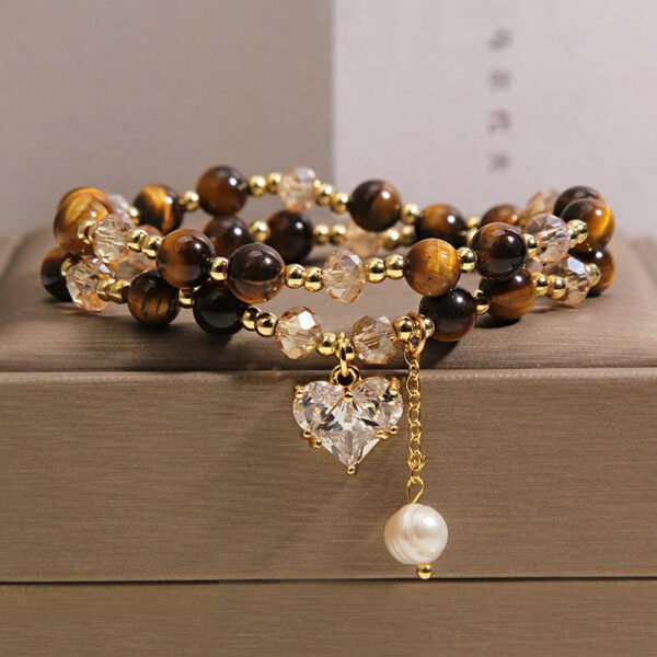 Steady Focus, Worn Daily. Tiger's Eye Heart Bracelet