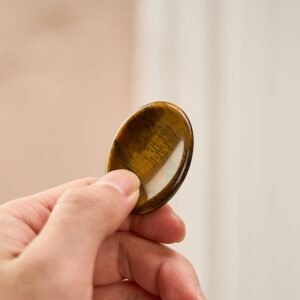 Steady Focus, Worn Daily. Tiger's Eye and Crystal Palm Stone