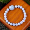 Lace Pattern Clear Blue Lace Agate Bracelet