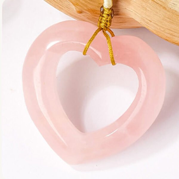 For When You Need Steady Focus | Rose Quartz Hollow Heart Pendant – view 8