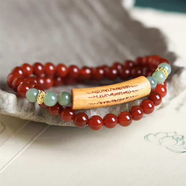 Twilight Calm with Green Red Agate Bracelet