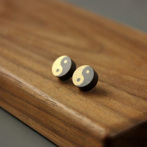 Ebony Yin Yang Earrings | Your Quiet Daily Anchor for Quiet Strength – view 3