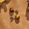 Tiger's Eye Heart Earrings – view 5