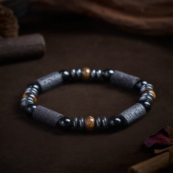 Tiger's Eye and Lava Rock Bracelet – view 2