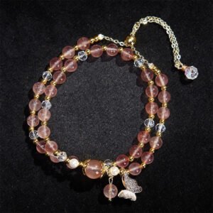 Strawberry Quartz and Amethyst Bracelet | Your Quiet Daily Anchor for Gentle Presence