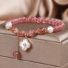 Strawberry Quartz and Pearl Bracelet – view 5