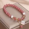 Strawberry Quartz and Pearl Bracelet – view 6