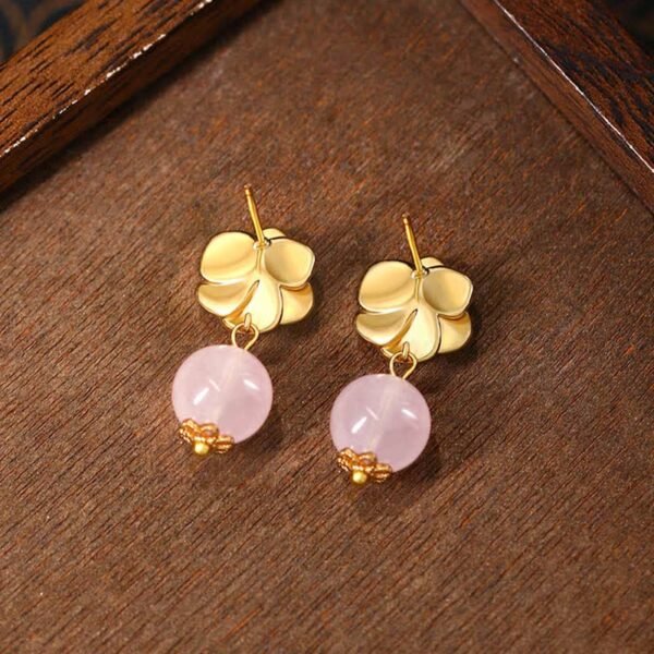 Rose Quartz Earrings – view 3