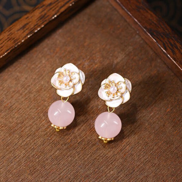 Rose Quartz Earrings – view 2