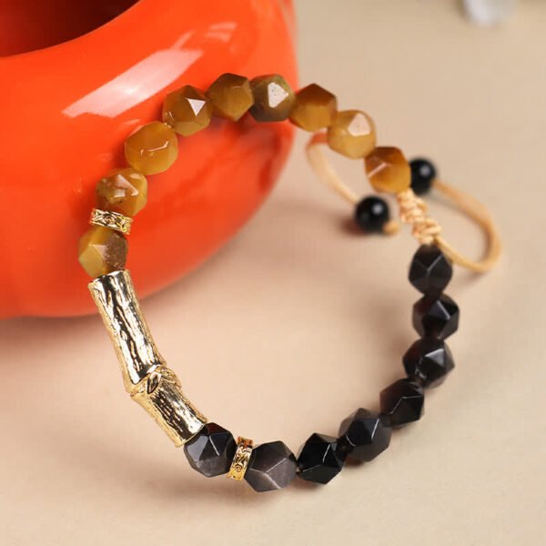 Steady Focus, Worn Daily. Silver Sheen Tiger's Eye Bracelet – view 3