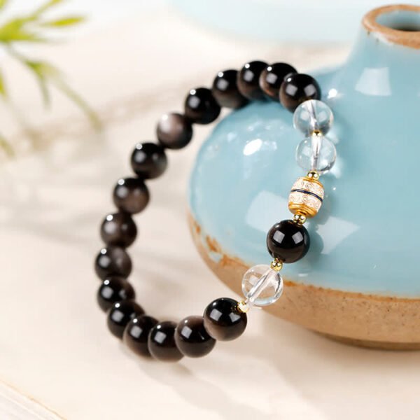 Twilight Calm with Silver Sheen Obsidian Bracelet – view 3
