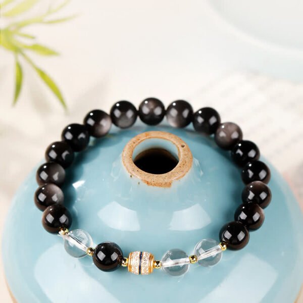 Twilight Calm with Silver Sheen Obsidian Bracelet