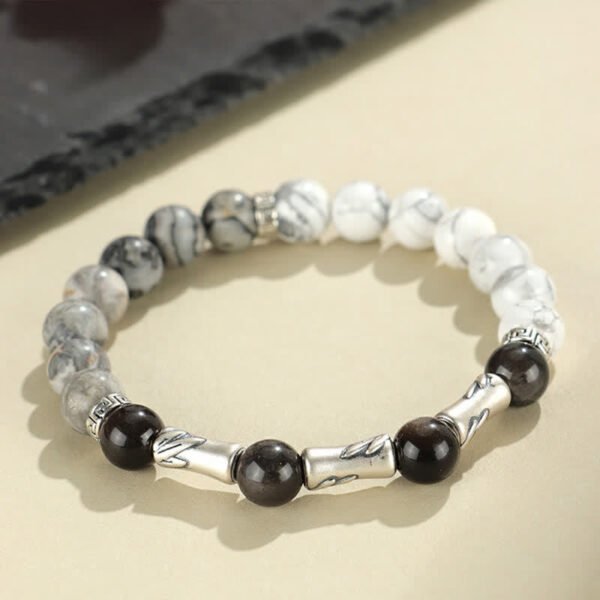 Through the Workday — Silver Sheen Obsidian Bracelet – view 3