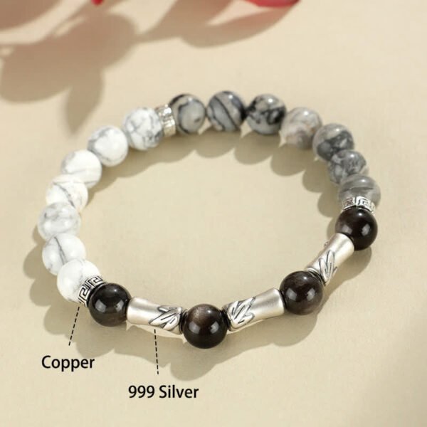 Through the Workday — Silver Sheen Obsidian Bracelet – view 5