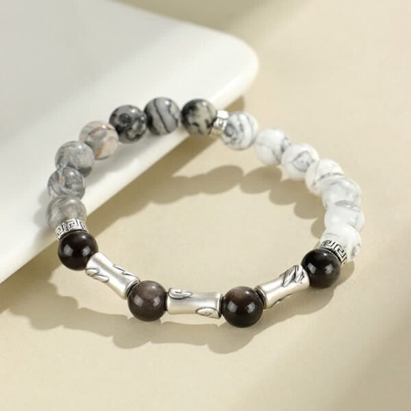 Through the Workday — Silver Sheen Obsidian Bracelet