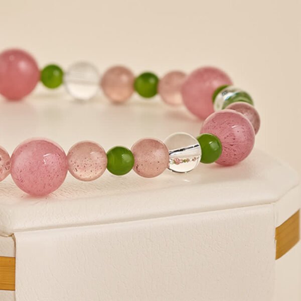Strawberry Quartz and Clear Bracelet | Your Quiet Daily Anchor for Gentle Presence – view 5