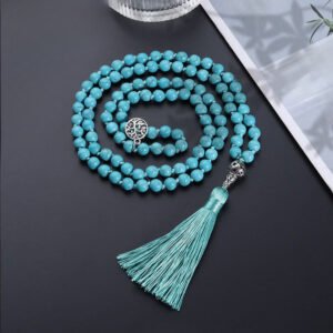Peaceful Awareness, Worn Daily. Turquoise Mala