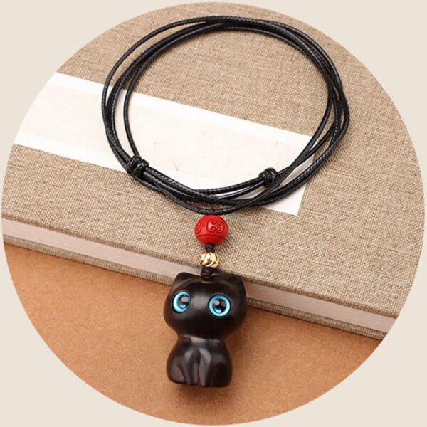 Ebony Cat Charm Necklace | Your Quiet Daily Anchor for Quiet Strength – view 5