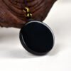 Black Obsidian Round Pendant Necklace – view 11